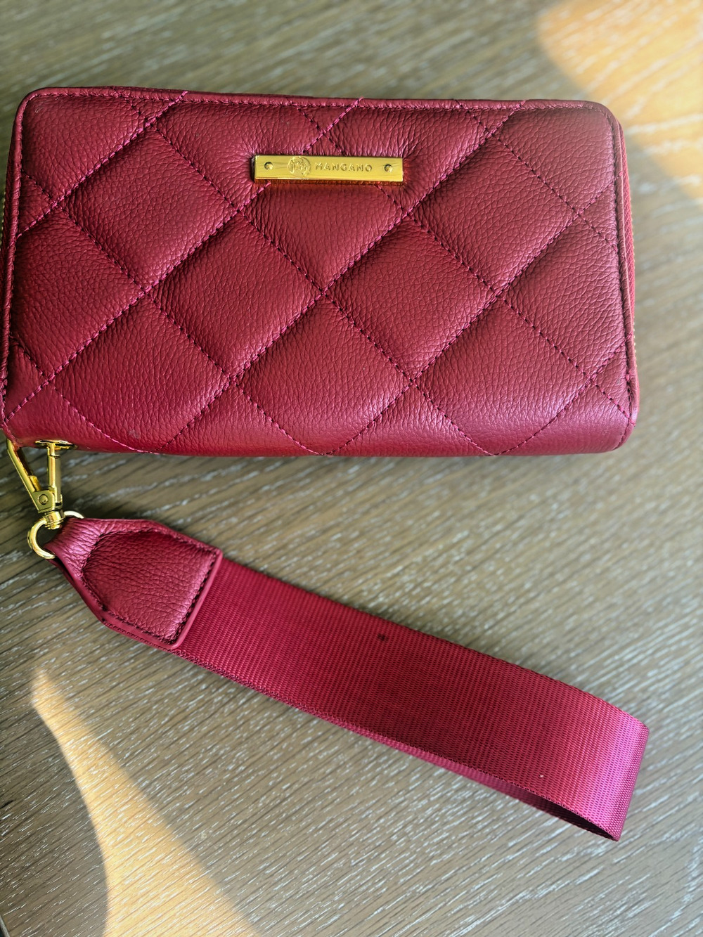 Joy Mangano Red Quilted Leather Wristlet Wallet